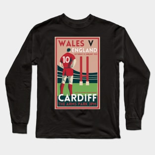 Vintage Welsh Rugby Union Poster Long Sleeve T-Shirt